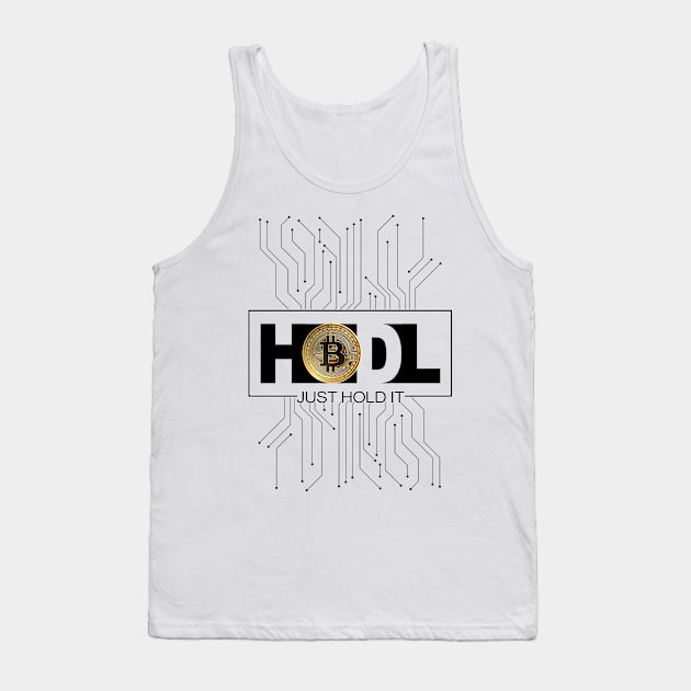 Just Hodl Bitcoin BTC Tank Top by DesignBoomArt